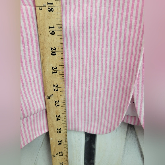 Talbots Stripe Lightweight Linen Cotton Woman Blazer Size 16P - Picture 14 of 15